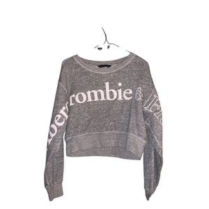 Grey Abercrombie cropped sweater